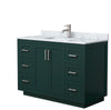 Custom image for Green with Brushed Nickel Trim / White Carrara Marble / No Mirror