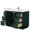 Custom image for Green with Brushed Nickel Trim / White Cultured Marble / No Mirror