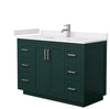 Custom image for Green with Brushed Nickel Trim / White Cultured Marble / No Mirror