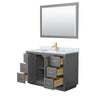 Custom image for Dark Gray with Brushed Gold Trim / White Carrara Marble / 46