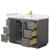 Custom image for Dark Gray with Brushed Gold Trim / White Cultured Marble / No Mirror