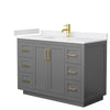 Custom image for Dark Gray with Brushed Gold Trim / White Cultured Marble / No Mirror