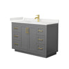 Custom image for Dark Gray with Brushed Gold Trim / White Quartz / No Mirror