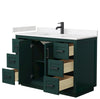 Custom image for Green with Matte Black Trim / Carrara Cultured Marble / No Mirror