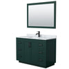 Custom image for Green with Matte Black Trim / White Carrara Marble / 46