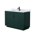 Custom image for Green with Matte Black Trim / White Carrara Marble / No Mirror