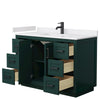 Custom image for Green with Matte Black Trim / White Cultured Marble / No Mirror