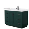 Custom image for Green with Matte Black Trim / White Cultured Marble / No Mirror