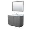 Custom image for Dark Gray with Brushed Nickel Trim / White Carrara Marble / 46