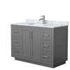Custom image for Dark Gray with Brushed Nickel Trim / White Carrara Marble / No Mirror