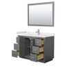 Custom image for Dark Gray with Brushed Nickel Trim / White Cultured Marble / 46