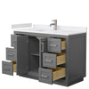 Custom image for Dark Gray with Brushed Nickel Trim / White Cultured Marble / No Mirror