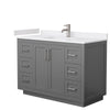 Custom image for Dark Gray with Brushed Nickel Trim / White Cultured Marble / No Mirror