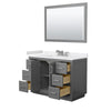Custom image for Dark Gray with Brushed Nickel Trim / White Cultured Marble / 46