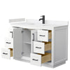 Custom image for White with Matte Black Trim / Carrara Cultured Marble / No Mirror