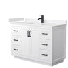 Custom image for White with Matte Black Trim / Carrara Cultured Marble / No Mirror
