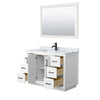 Custom image for White with Matte Black Trim / White Carrara Marble / 46