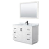 Custom image for White with Matte Black Trim / White Carrara Marble / 46