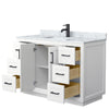 Custom image for White with Matte Black Trim / White Carrara Marble / No Mirror