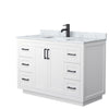 Custom image for White with Matte Black Trim / White Carrara Marble / No Mirror