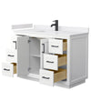 Custom image for White with Matte Black Trim / White Cultured Marble / No Mirror