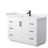 Custom image for White with Matte Black Trim / White Cultured Marble / No Mirror