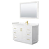 Custom image for White with Brushed Gold Trim / Carrara Cultured Marble / 46