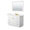 Custom image for White with Brushed Gold Trim / Carrara Cultured Marble / 46