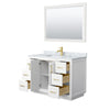 Custom image for White with Brushed Gold Trim / White Carrara Marble / 46