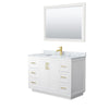 Custom image for White with Brushed Gold Trim / White Carrara Marble / 46