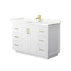 Custom image for White with Brushed Gold Trim / Giotto Quartz / No Mirror