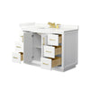 Custom image for White with Brushed Gold Trim / Giotto Quartz / No Mirror
