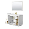 Custom image for White with Brushed Gold Trim / White Cultured Marble / 46