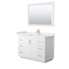 Custom image for White with Brushed Gold Trim / White Cultured Marble / 46
