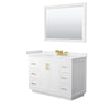 Custom image for White with Brushed Gold Trim / White Cultured Marble / 46