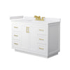 Custom image for White with Brushed Gold Trim / White Cultured Marble / No Mirror