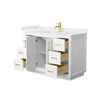 Custom image for White with Brushed Gold Trim / White Quartz / No Mirror