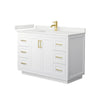 Custom image for White with Brushed Gold Trim / White Quartz / No Mirror