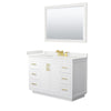 Custom image for White with Brushed Gold Trim / White Quartz / 46