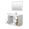 Custom image for White with Brushed Nickel Trim / Carrara Cultured Marble / 46