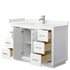 Custom image for White with Brushed Nickel Trim / Carrara Cultured Marble / No Mirror