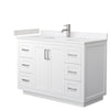 Custom image for White with Brushed Nickel Trim / Carrara Cultured Marble / No Mirror