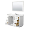 Custom image for White with Brushed Nickel Trim / Carrara Cultured Marble / 46
