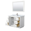 Custom image for White with Brushed Nickel Trim / White Carrara Marble / 46