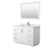 Custom image for White with Brushed Nickel Trim / White Carrara Marble / 46