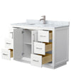 Custom image for White with Brushed Nickel Trim / White Carrara Marble / No Mirror