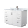 Custom image for White with Brushed Nickel Trim / White Carrara Marble / No Mirror