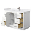 Custom image for White with Brushed Nickel Trim / White Cultured Marble / No Mirror