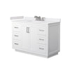 Custom image for White with Brushed Nickel Trim / White Cultured Marble / No Mirror