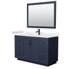 Custom image for Dark Blue with Matte Black Trim / Carrara Cultured Marble / 46